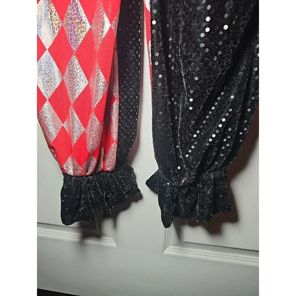 Black Red Clown Halloween Girls Large Costume Spirit - Picture 8 of 8